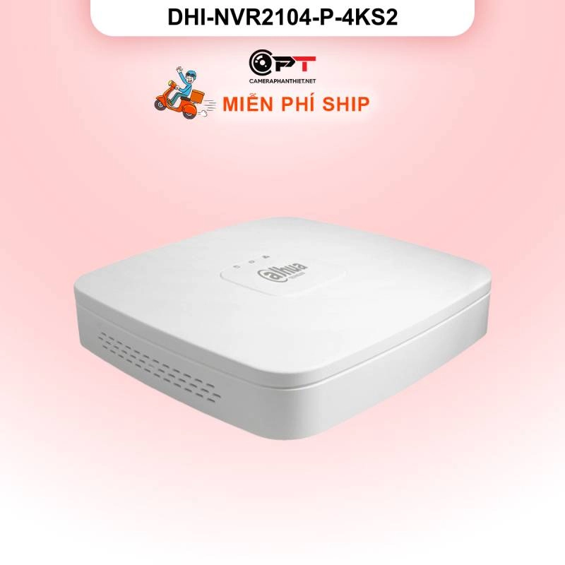 Ảnh sản phẩm Đầu ghi hình IP Dahua DHI-NVR2104-P-4KS2 | 4 kênh, PoE, 4K | Chính hãng - hình 1