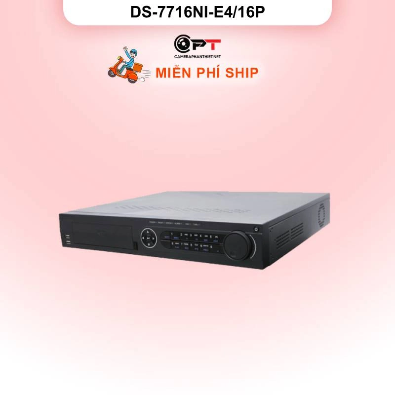Ảnh sản phẩm Đầu thu CAMERA IP NVR HIKVISION 16 Kênh 4 Ổ cứng DS-7716NI-E4/16P - hình 2