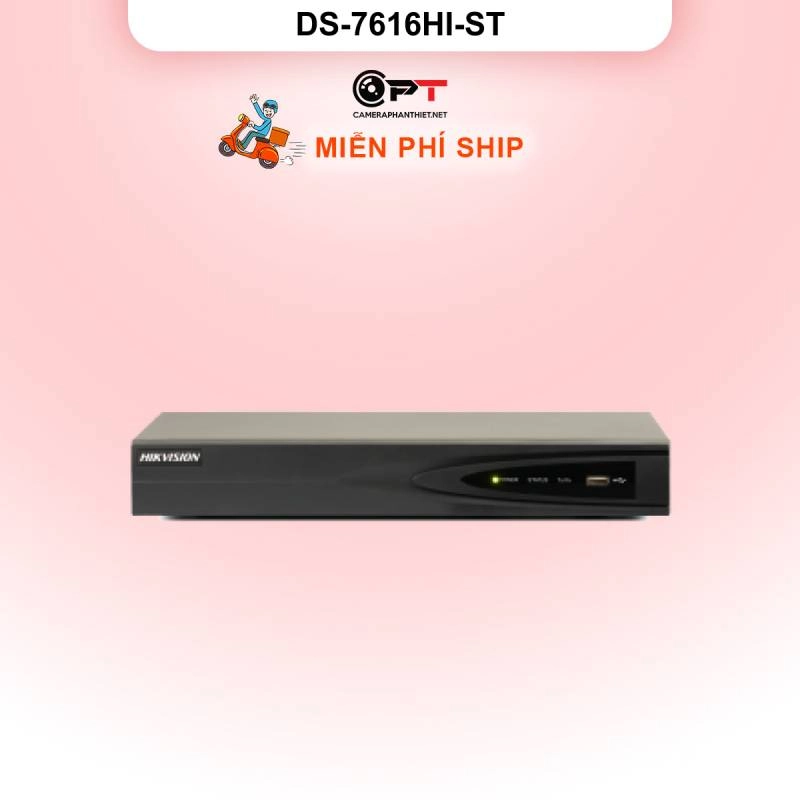 Ảnh sản phẩm Đầu thu camera analog HD DVR HIKVISION 16 Kênh 1 Ổ cứng DS-7616HI-ST - hình 1
