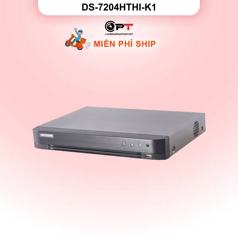 Ảnh sản phẩm Đầu thu camera analog HD DVR HIKVISION 4 Kênh 1 Ổ cứng DS-7204HTHI-K1 - hình 1