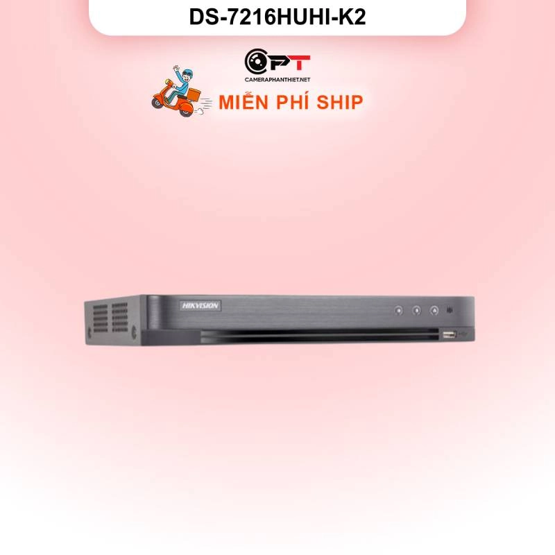 Ảnh sản phẩm Đầu thu camera analog HD DVR HIKVISION 16 Kênh 2 Ổ cứng DS-7216HUHI-K2 - hình 1