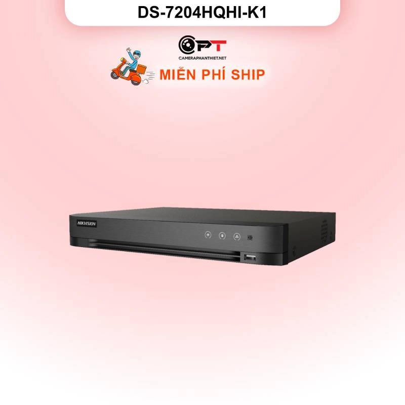 Ảnh sản phẩm Đầu thu camera analog HD DVR HIKVISION 4 Kênh 1 Ổ cứng DS-7204HQHI-K1 - hình 1